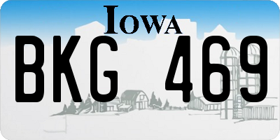 IA license plate BKG469