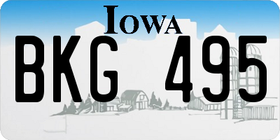 IA license plate BKG495