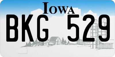 IA license plate BKG529