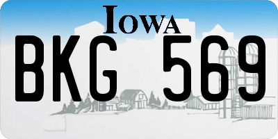 IA license plate BKG569