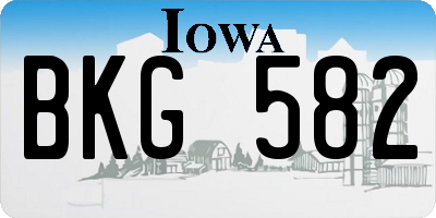IA license plate BKG582