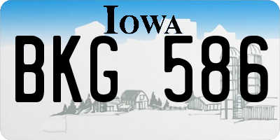 IA license plate BKG586