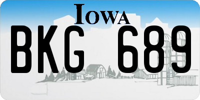 IA license plate BKG689
