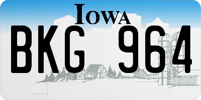 IA license plate BKG964