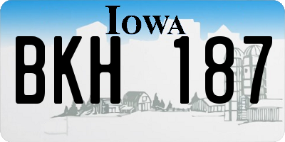 IA license plate BKH187