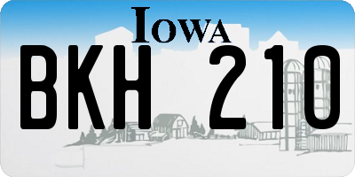 IA license plate BKH210