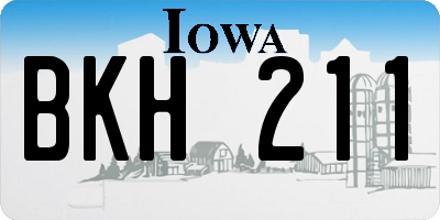 IA license plate BKH211
