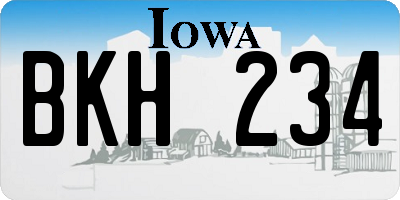 IA license plate BKH234