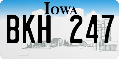 IA license plate BKH247