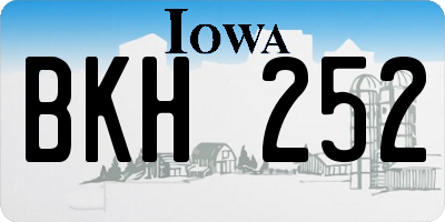 IA license plate BKH252