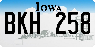 IA license plate BKH258