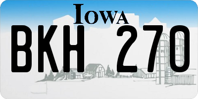IA license plate BKH270