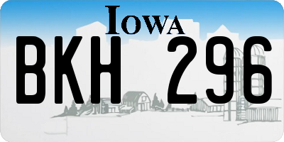 IA license plate BKH296
