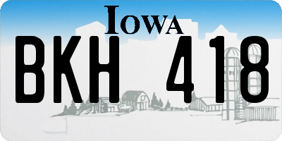 IA license plate BKH418