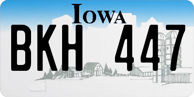 IA license plate BKH447