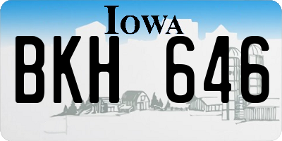 IA license plate BKH646