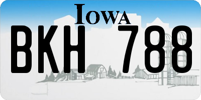 IA license plate BKH788
