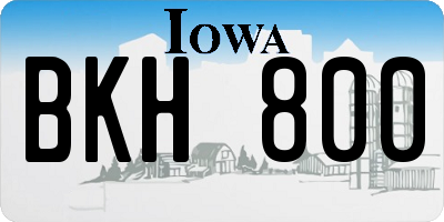 IA license plate BKH800