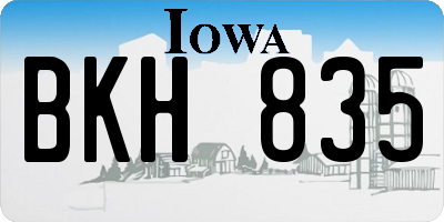 IA license plate BKH835
