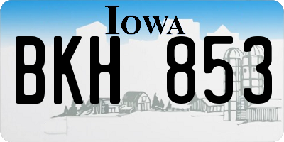 IA license plate BKH853