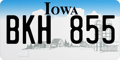 IA license plate BKH855
