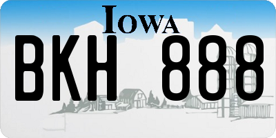 IA license plate BKH888