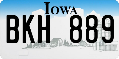 IA license plate BKH889