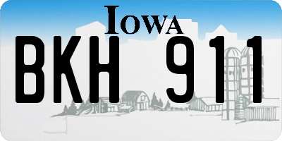 IA license plate BKH911