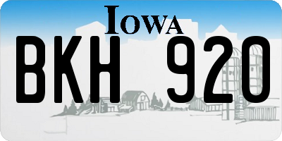 IA license plate BKH920