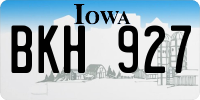 IA license plate BKH927