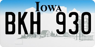 IA license plate BKH930
