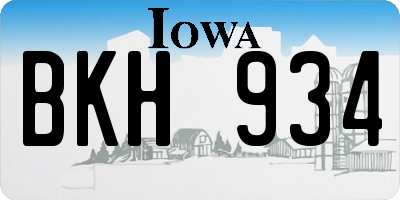 IA license plate BKH934