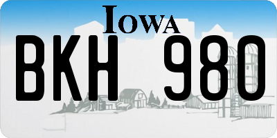 IA license plate BKH980
