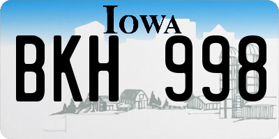 IA license plate BKH998