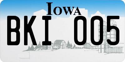 IA license plate BKI005