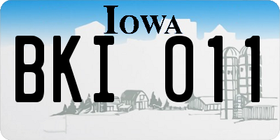 IA license plate BKI011