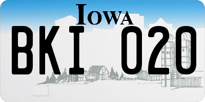 IA license plate BKI020
