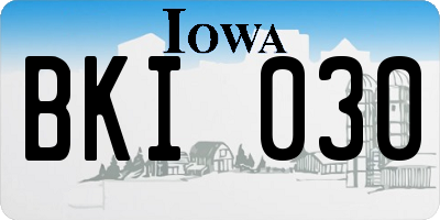 IA license plate BKI030