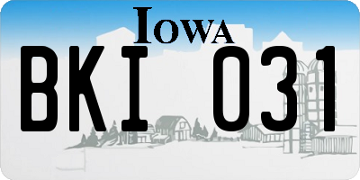 IA license plate BKI031