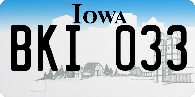 IA license plate BKI033