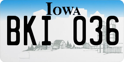 IA license plate BKI036