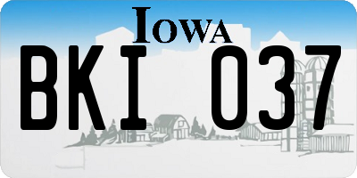 IA license plate BKI037