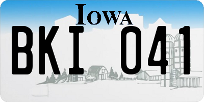 IA license plate BKI041
