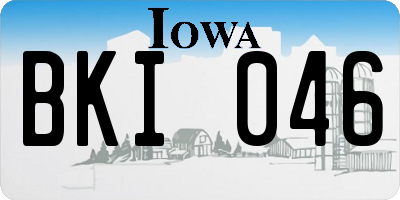 IA license plate BKI046