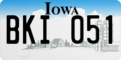 IA license plate BKI051