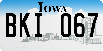 IA license plate BKI067