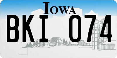 IA license plate BKI074