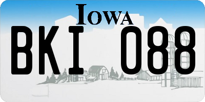 IA license plate BKI088