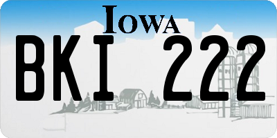 IA license plate BKI222