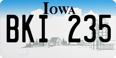 IA license plate BKI235
